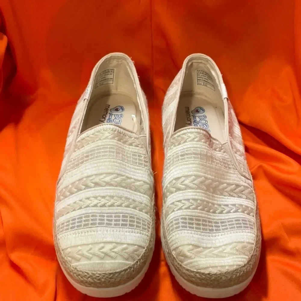 Bobs by Skechers 11 White Lace Mesh Sneakers - NWOT
